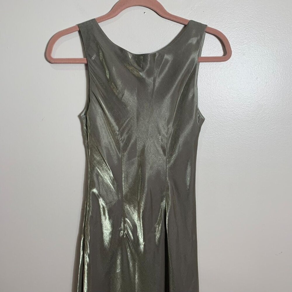 Alex Evenings Green Beaded Sequin Size 8 Jacketed Dress 2 Pc Sleeveless V neck - Picture 11 of 13
